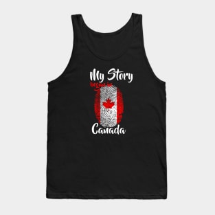 Canada Flag Fingerprint My Story DNA Canadian Tank Top